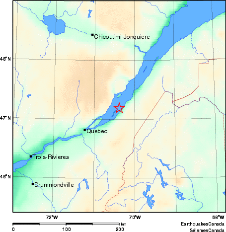 carte des environs du séisme