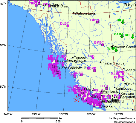 Map of Regional Seismographs