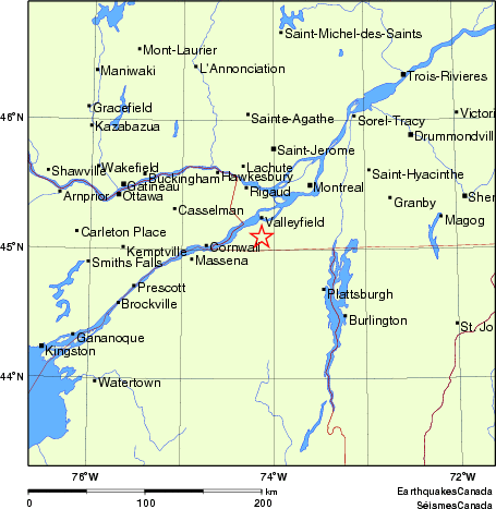 Map of Earthquake Localities