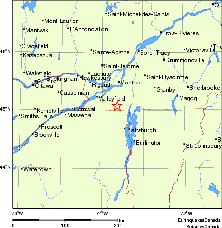 carte des endroits près de l'épicentre