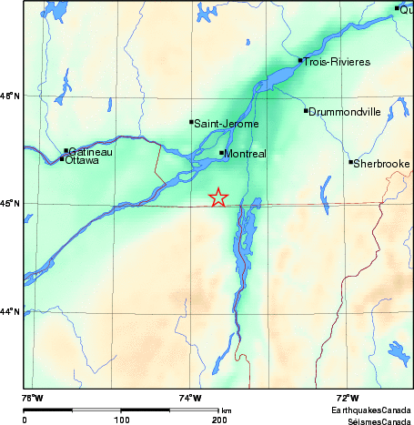 carte des environs du séisme