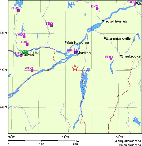 carte des localisations des stations sismologiques locales