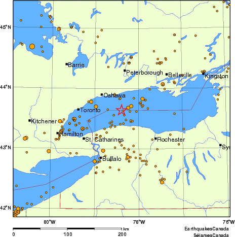 carte des des séismes de magnitude 2,0 et plus depuis 2000