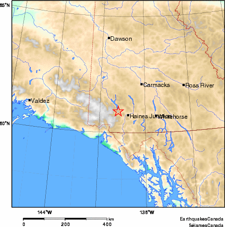 carte des environs du séisme