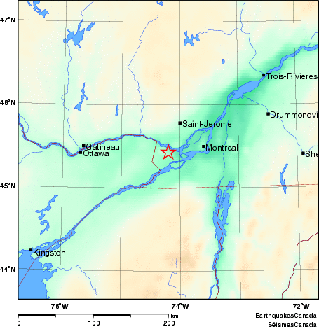 carte des environs du séisme