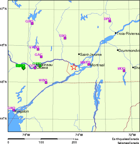 Map of Regional Seismographs