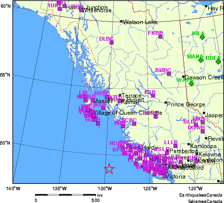 carte des localisations des stations sismologiques locales