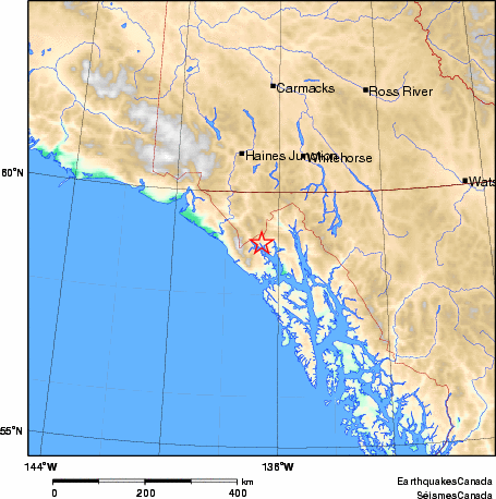 carte des environs du séisme