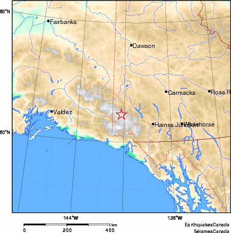 carte des environs du séisme