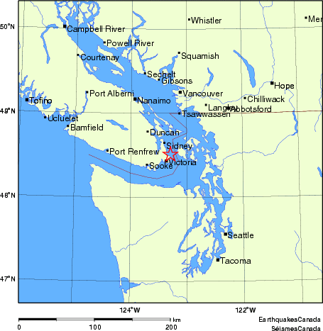 carte des endroits près de l'épicentre