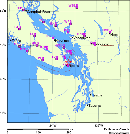 carte des localisations des stations sismologiques locales