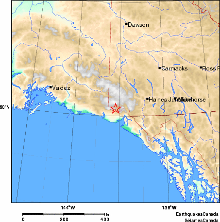 carte des environs du séisme