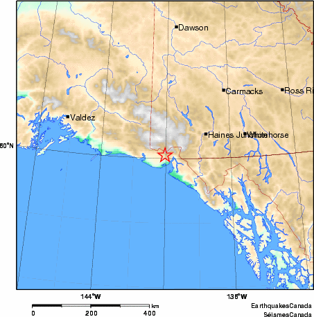 carte des environs du séisme