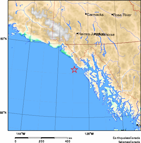 carte des environs du séisme