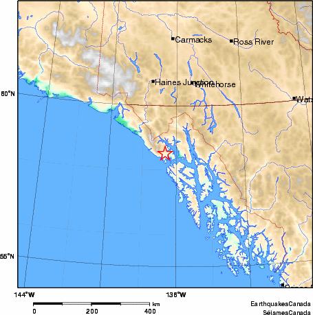 carte des environs du séisme