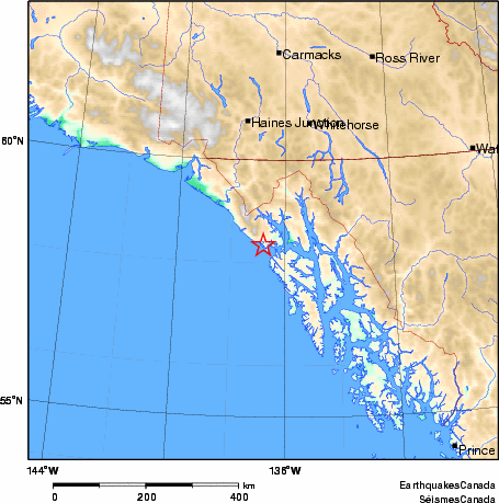 carte des environs du séisme