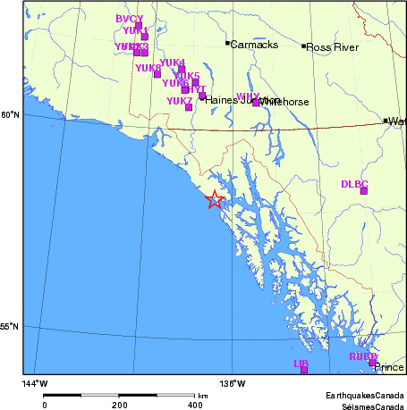 carte des localisations des stations sismologiques locales