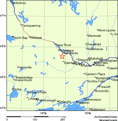 carte des endroits près de l'épicentre