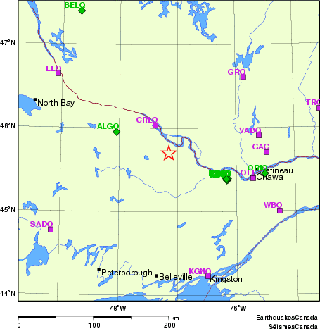 carte des localisations des stations sismologiques locales