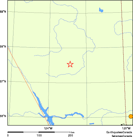 Map of historical earthquakes magnitude 5.0 and larger.  Details in the data table below