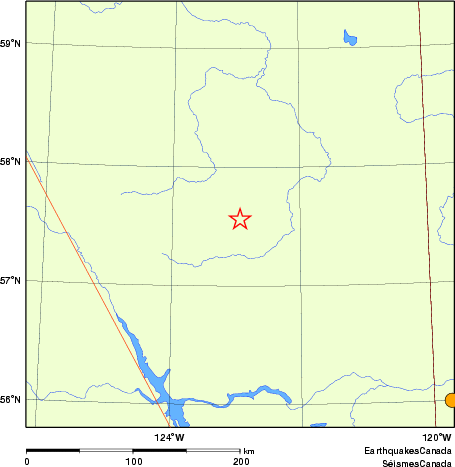 Map of historical earthquakes magnitude 5.0 and larger.  Details in the data table below