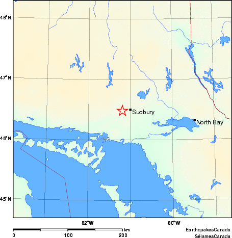 carte des environs du séisme