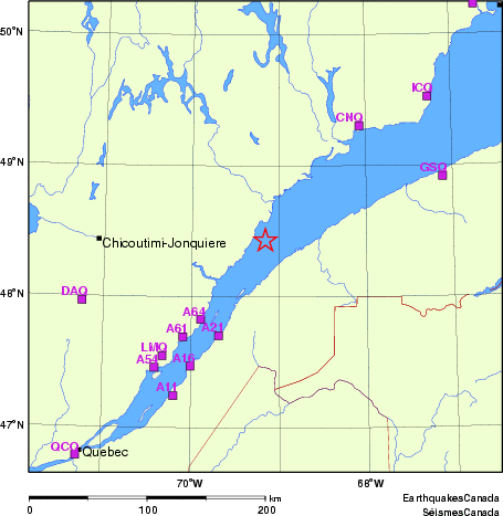 carte des localisations des stations sismologiques locales