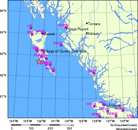 carte des localisations des stations sismologiques locales