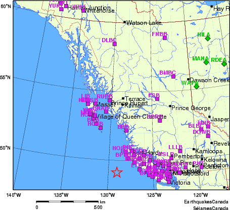 Map of Regional Seismographs