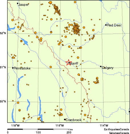 carte des des séismes de magnitude 2,0 et plus depuis 2000