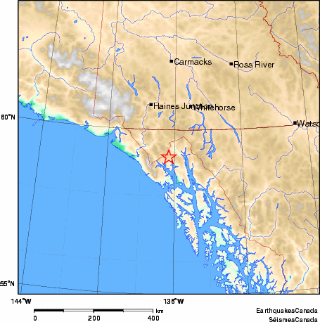 carte des environs du séisme