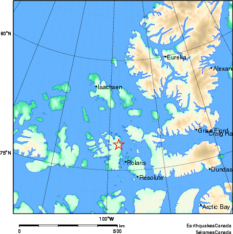 carte des environs du séisme