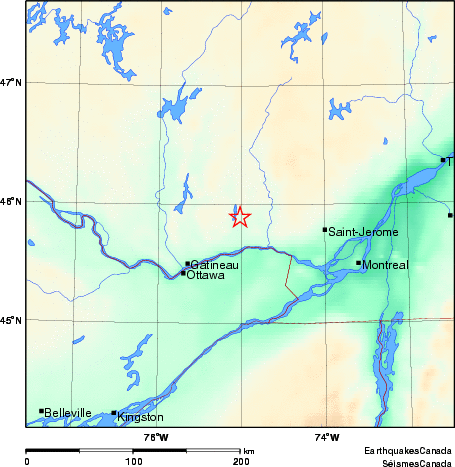 carte des environs du séisme