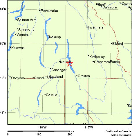 carte des endroits près de l'épicentre