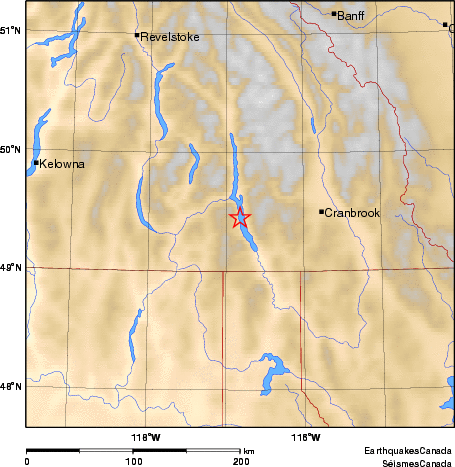 carte des environs du séisme