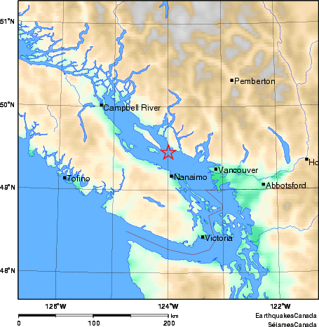 carte des environs du séisme