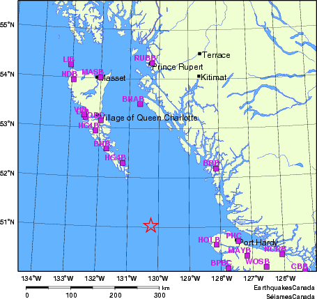 Map of Regional Seismographs