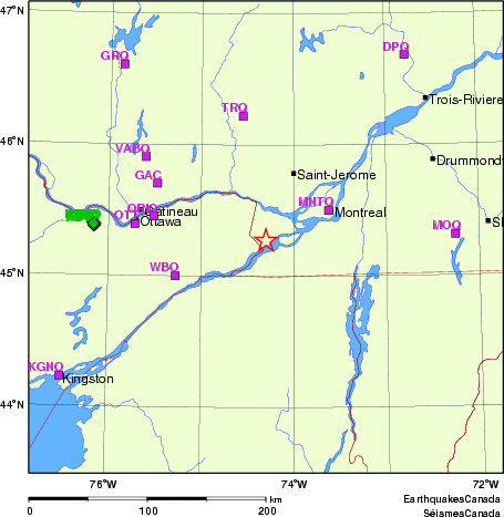 carte des localisations des stations sismologiques locales