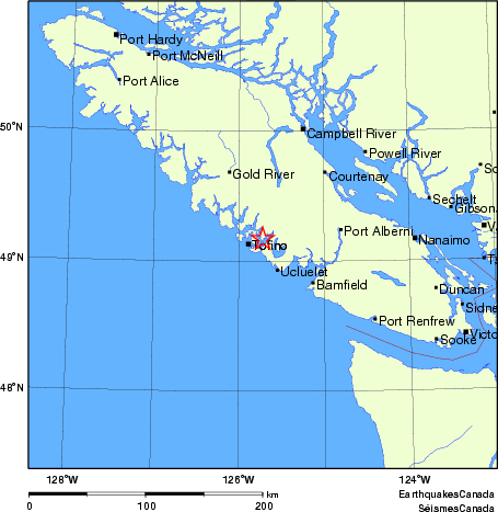 carte des endroits près de l'épicentre