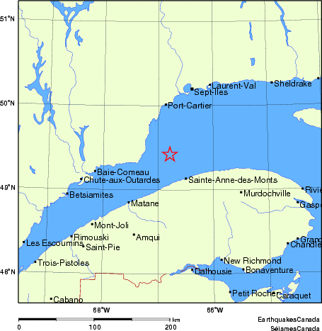 carte des endroits près de l'épicentre