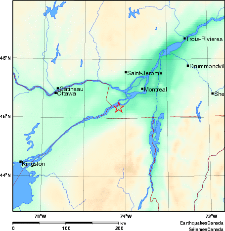 carte des environs du séisme