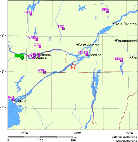 carte des localisations des stations sismologiques locales