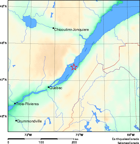 carte des environs du séisme