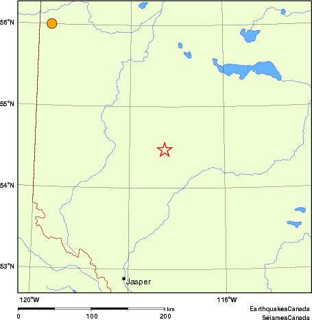 Map of historical earthquakes magnitude 5.0 and larger.  Details in the data table below