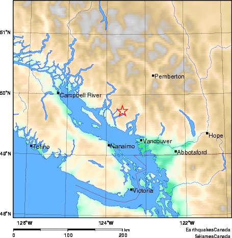 carte des environs du séisme