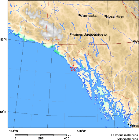 carte des environs du séisme