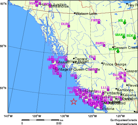 carte des localisations des stations sismologiques locales