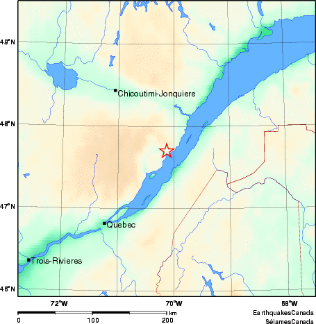 carte des environs du séisme