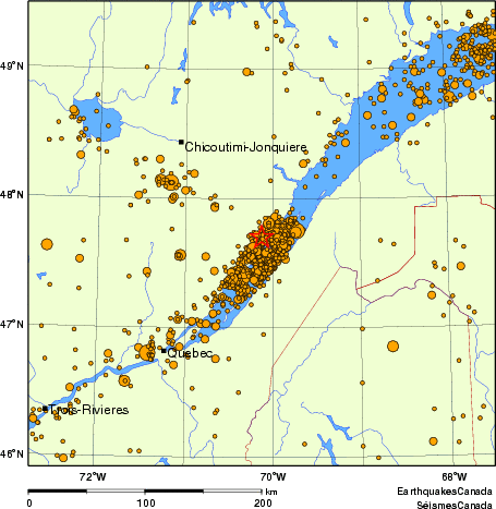 Map of earthquakes magnitude 2.0 and larger, 2000 - present