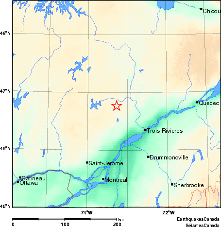 carte des environs du séisme